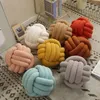 Creative Cushions Korean Solid Color Plush Pillow Twist Pillows Knot Round Special-Shaped Retro Cushion Home Halloween Decor 240105