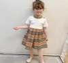 New 2021 Summer Fashion Kids Girls Clothes Dress Brand Striped Style Cotton Ruched Patchwork Baby Girl Princess Dress 18 Years5694037