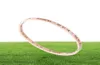 Bransoletki projektantki dżinsywne kobiety puste rzymskie bransoletki Rose Gold Rose Gold Bracelets dla par z otworami 4171693