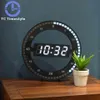 Led 3D Technology Wall Clock Luminous Digital Electronic Mute Temperature Date Multi-Function Jump Second Clock Home Decoration H1319j