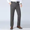 Summer Thin Jesien Gruba 100 Bawełniane proste garnitury Pole Męskie spodnie Business Busines