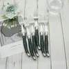 8 inch Laguiole Steak Vorken Roestvrij Staal Zwart Diner Mes Tafel Lepel Theelepel Bestek Restaurant Keuken Servies 2-10 stuks 240106