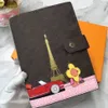 A5 anteckningsbok Silk Animal Stor agenda täcker kreditkortshållare Fodral med Box Wallet Designer Womens Fashion Brown Waterproof Working Meeting Notes Calender 20004