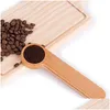 Coffee Scoops Orders Design Wooden Coffee Scoop With Bag Clip Tablespoon Solid Beech Wood Measuring Tea Bean Spoons Clips Gift Who Dro Dhhu0