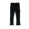 Vintage Streetwear Flared Jeans Pants Hip Hop Splashing Ink Wide Leg Jean Overalls for Men Fashionable Retro Patchwork 240106