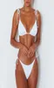 Bikinis ensemble 2021 OEM fabricant entièrement personnalisé dames maillot de bain matériau recyclé femmes maillots de bain blanc Bikini19042843