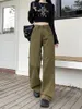 Women's Jeans WCFCX STUDIO Korean Brown Streetwear American Straight Pants Harajuku Fashion Wide Leg Casual