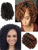 5 paquets 8 pouces baguette Curl Crochet tresses cheveux synthétiques jamaïcain rebond boucles Crochet cheveux africain bouclés tressage cheveux pour Bl5444499