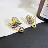 Studörhängen Western Empress Dowager Silver Saturn Vatten droppar Långt mousserande Diamond Crystal Ear Studs Klipp Två Wear Style Fashion For Women Jewelry 8F6Q