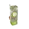 Water Bottles 400ml Transparent Square Plastic Matte Cup Outdoor Cold Juice Sports With Straw Portable Milk Bottle