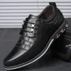 Hommes baskets chaussures marque de mode classique à lacets mocassins décontractés en cuir Pu noir respirant affaires grande taille 240106
