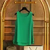 Damen-Tanks im koreanischen Stil, Chiffon, Damen-Tanks, Camis, ärmellos, solide, elegante Tops, O-Ausschnitt, Basic-Shirts, grün, schwarz, Rose