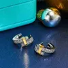 Дизайнерские серьги-гвоздики из стерлингового серебра 925 пробы, женские геометрические серьги с кристаллами для свадебной вечеринки, простые женские серьги из титановой стали Qabz 8Y3P