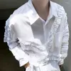 Bluzki damskie Tannn Koszulka Patchwork Patchwork Długie rękawy Czarne białe swobodne koszule moda luźne bawełniane topy na 2024