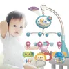 Född baby sängklocka Toy rotera hängande projektion fjärrkontroll roterande musikaliska lugnande känslor spädbarns gåva leksaker 240105