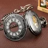 Bordklockor Vintage Luxury Mechanical Pocket Watch Men Xmas Gift Retro Hand Winding Movement Roman Siffror Display Manual Timepiece