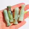 Cool Colorful Natural Jade Gemstones Pipes Tube One Hitter Portable Bong Herb Tobacco Smoking Cigarette Holder Handpipe Filter Mouthpiece Catcher Taster Bat Tips