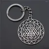 Keychains 1 Piece Jewelry Car Key Chain Party Gift 44x40mm Sri Yantra Pattern Charms Rings