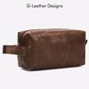 Vegan Leather Vintage Cosmetic Bag Toiletry Storage Travel Organizer For Men Women Casual Handbag MakeUp 240106