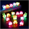 Autres fournitures de fête de fête 3D Halloween Light Up Ring Jouets Cartoon Finger Glowing Fun pour les enfants Adts Événement Favoris Drop Livraison H Dhn07