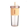 Water Bottles Juice Mug Practical Travel Portable Transparent With Lid And Straw Home Accessories Cup Creative Reusable Drinking Tools