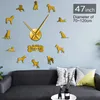 Relógio de parede 3d de raça de cachorro boxer, faça você mesmo, sala de estar, design acrílico exclusivo, ideia de presente para cachorro, filhote de cachorro, amante de animais de estimação, relógio personalizado lj2264w