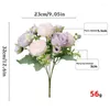 Fiori decorativi El Bouquet di peonie artificiali Seta finta Shugar Ocean Peony Cafe Decor Simulazione Fiore bianco