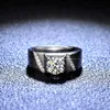 Pierścienie zespołowe platynowe PT950 Moissanite Diamond pierścionki dla mężczyzn Proste atmosfera Boss Boss Men's Wedding Ring Biżuter