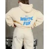 Womens White Fox Hoodie Women's Tracksuits Women Spring Autumn Winter New Hoodie Set Fashionable Sporty Long Sleeved Pullover Hooded joggers 6 AVYJ