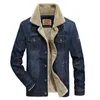 Denim vestes hiver hommes épais manteaux d'extérieur hommes chaud polaire Jeans noir décontracté manteau coton veste vêtements 240105