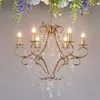 Nouveaux accessoires de mariage en fer forgé mode cristal perle lustre hôtel scène mariage lieu disposition lumières décoratives luxe 234