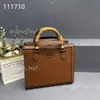 Luxury Designer Bag Classic canvas cowhide bamboo slabbed shoulder bag Fashion Vintage diagonal dia women bags camel Tote bag