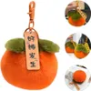 Fruit Persimmon Keychain Soft Fluffy Keychains Söta plysch Key Rings Keyring Pompom Keychain Decoration