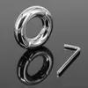 2023 Nouveaux cockrings en acier inoxydable Scrotum Ring Metal Locking Cock Ring Ball civières pour hommes civière testiculaire retenue608