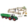 Tracteur agricole avec remorque chariot élévateur modèle de voiture ensemble Agriculture camion de bétail agriculteurs transporteurs enfants jouets garçons enfants cadeau 240105