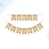 Party Decoration Desktop Decor Linen Banner för Ramadan Pearlescent Tablescape Bunting Garland