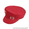 Berety czarne czapki dla kobiet beret cztery sezony litera kapelusz wojskowy moda przyczynowa podróż satyna płaska czapka żeglarz 230824UTL3