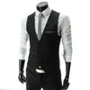 Abito da uomo slim con scollo a V gilet blazer britannico business moda uomo gilet da uomo interno nero 240105