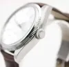 New Mens Womens Cellini 50509 Geanical Leather Silver Watch 40mm Brown Strap Series Automatic Mechaincal White Dial Men Watches Swists Male
