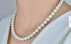 Toppklassificering AAAAA Japanese Akoya 910mm White Pearl Necklace 18 14K Gold Clasp Fine Jewelryjewelry Making 240106