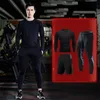 Mens Training Sportswear Set Gym Fitness Compression Tracksuit kostym Jogging Tight Sports Wear Clothes Dry Fit Lycra Leggings 240106