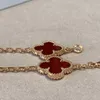 Accessori per gioielli Van classici Versione alta Bracciale a cinque fiori Lucky Grass Rosa femminile Oro rosso Fritillaria Temperamento semplice Personalità Regalo Qixi