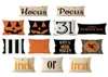 Halloween Linen Pumpkin Pillow Case 4545cm Bomull Kudde Cover Car SOFA CUSHION COVER Hemdekoration Bed Soffa Supplies HHA7055830922