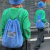 Mode Y2k Streetwear sous les bras sac à bandoulière corée haute capacité cordon fourre-tout sacs décontracté tous les sacs à dos en peluche Mochila 240106