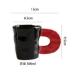 Mugs Creative Irregular Large Handle Ceramic Mug High Aesthetic Value Coffee Office Water Cups Tea Household Couple Cup