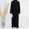 Ubrania etniczne żebrowane dzianiny abaya zimowe muzułmańskie ubrania abayas dla kobiet Turcja Dubaj Autumn Islamskie sukienki Ramadan Eid Kaftan Long Hijab