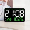 Wall Clocks Large Digital Clock With Timer Temp Humidity Dual Alarms Mounted Brightness Adjustment Table Alarm Electronic