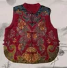 Etniska kläder 2024 Kvinnor Hanfu toppar kinesiska vintage väst retro ärmlös jacka tang kostym nationell blomma broderi stativ krage