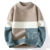 冬の韓国スタイルの厚いメンズウォームセーターメンファッション温かいセーターメンズウールプルオーバー男性フルサイズM-3XL My0179 240105
