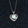 Pendant Necklaces Cute White Sparkling Heart Crystal Drop Necklace For Women Personalized Versatile Chain Choker Jewelry Gifts